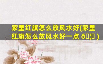 家里红旗怎么放风水好(家里红旗怎么放风水好一点 🦆 )